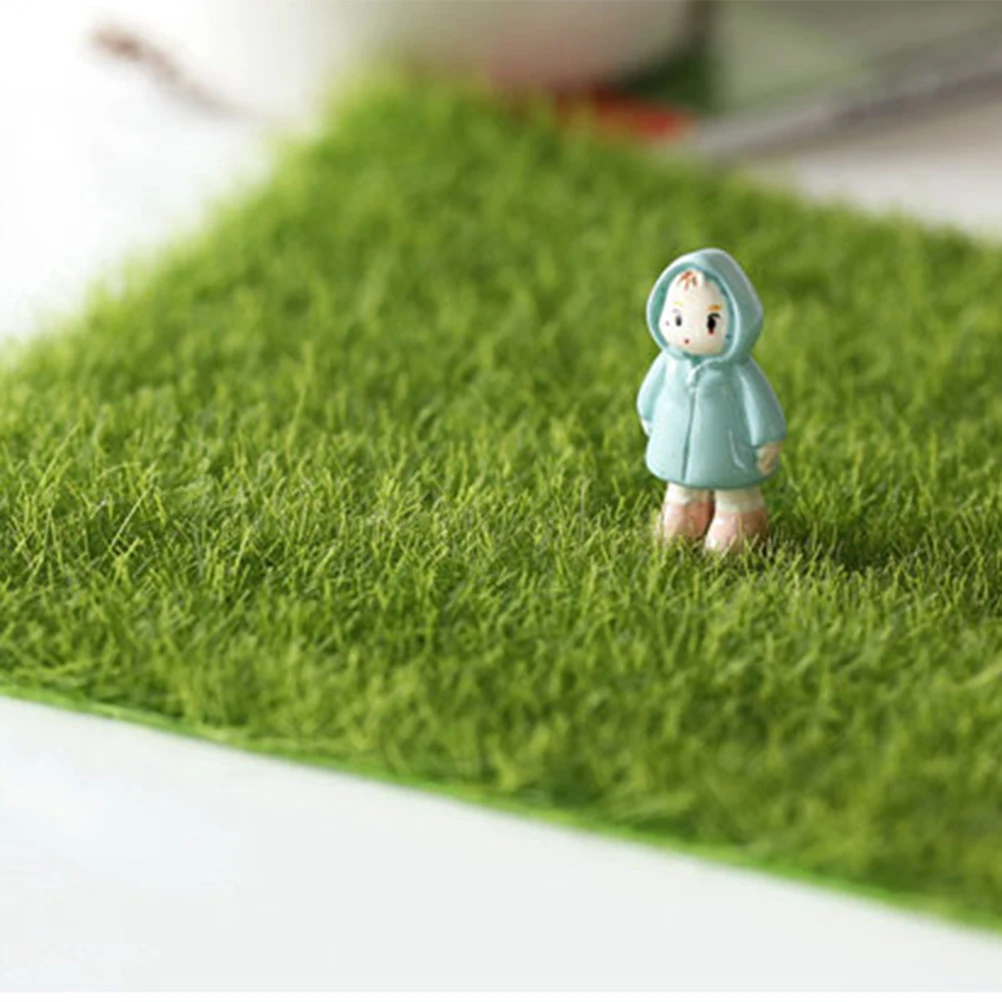 

4 pcs Lifelike Moss Artificial Grass 30X30Cm Green Miniature Ornament For Fairy Garden Terrarium Indoor Outdoor Aquarium