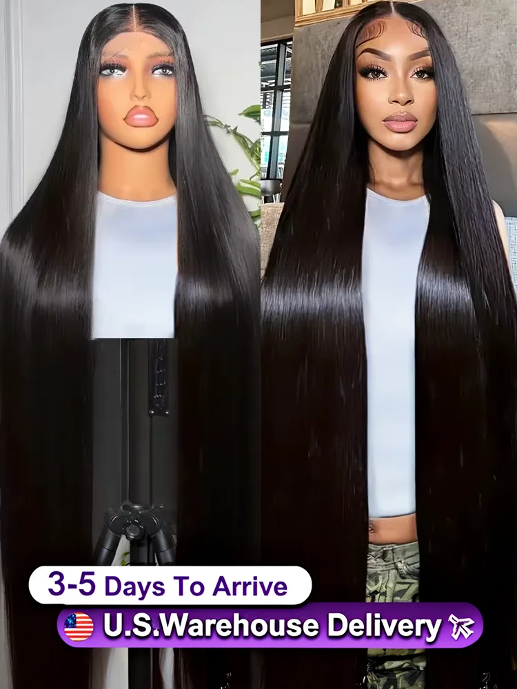 30 40 Inch Bone Straight 13x6 HD Human Hair Lace Frontal Wigs High Density 13x4 Lace Front Wig 5x5 Lace Closure Glueless Wigs