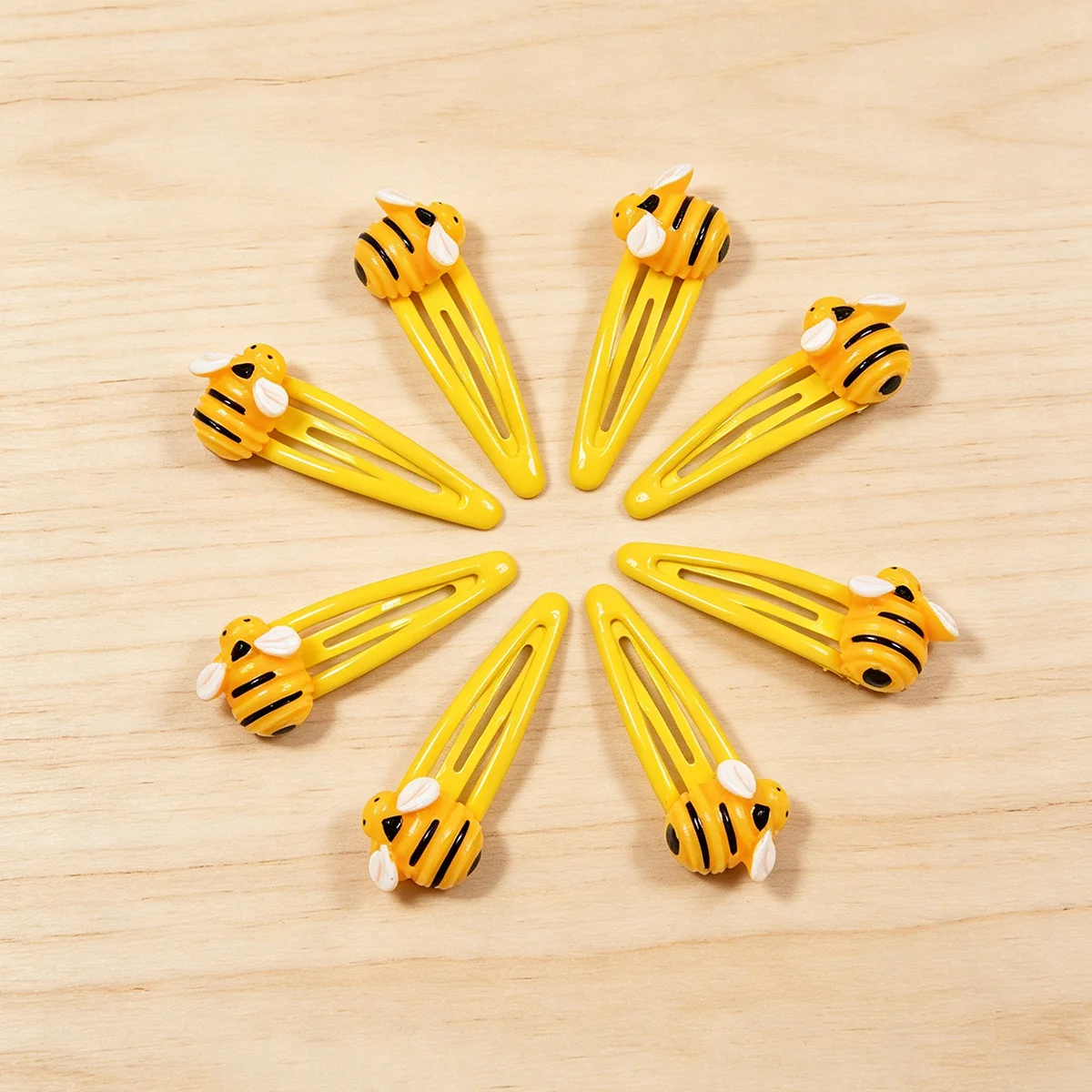 8-Piece Set Yellow Waterdrop Bee Hair Clips Cartoon Animal Ladies' Hair Accessories Side Bangs BB Clips for Styling