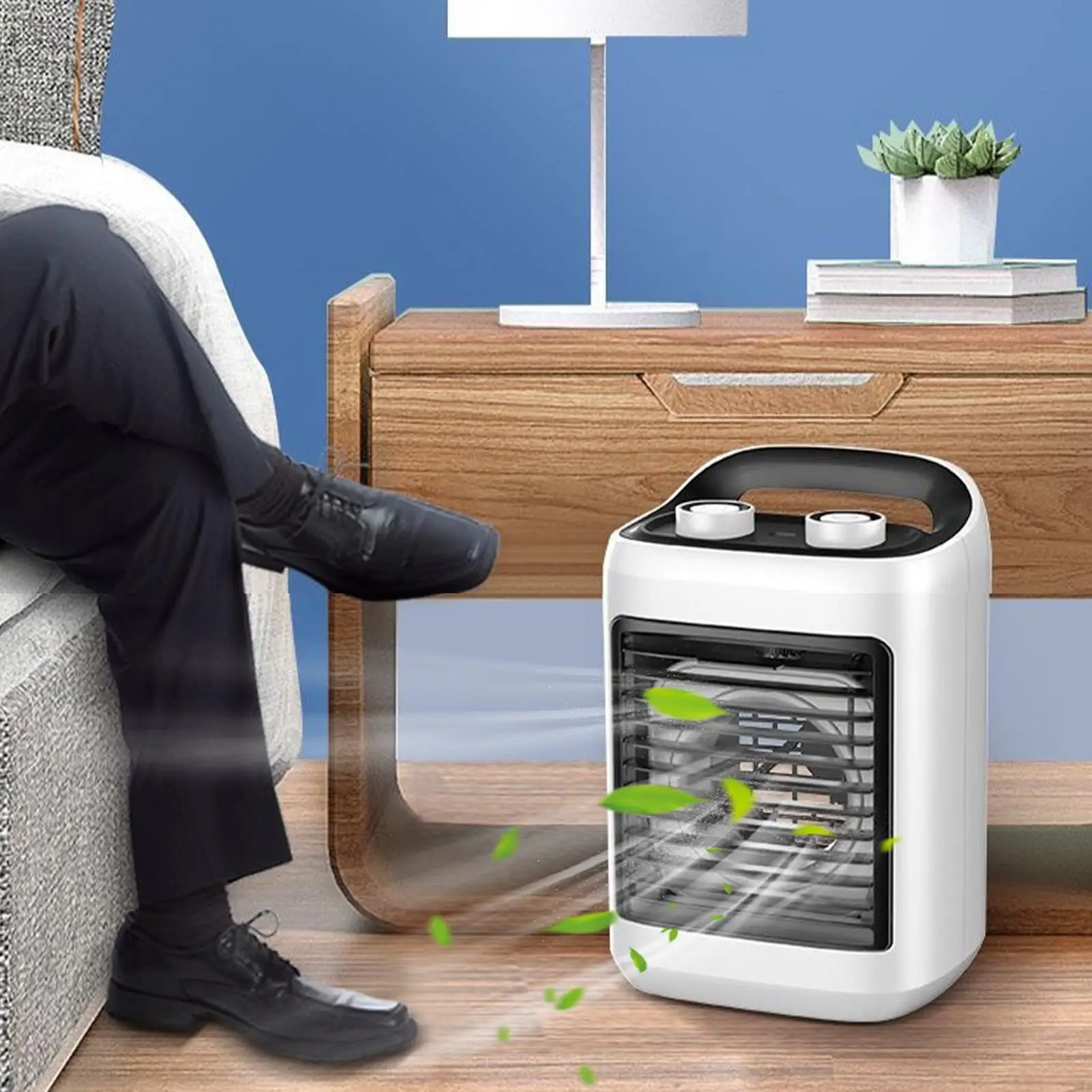 

Мини-портативный вентилятор для кондиционирования воздуха, охлаждающий вентилятор, небольшой тихий охладитель для комнаты, портативный увлажнитель воздуха для домашнего офиса