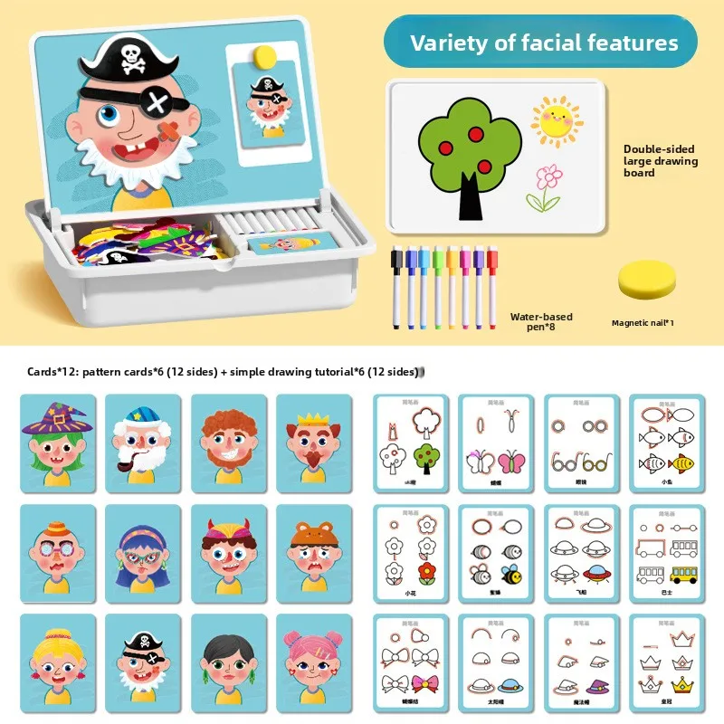 Cartoon Magnetic Block Puzzle Educational Magnetic Toys for Kids 2 To 4 Years Old Boys Girls Kindergarten Baby Toddler Toys Gift