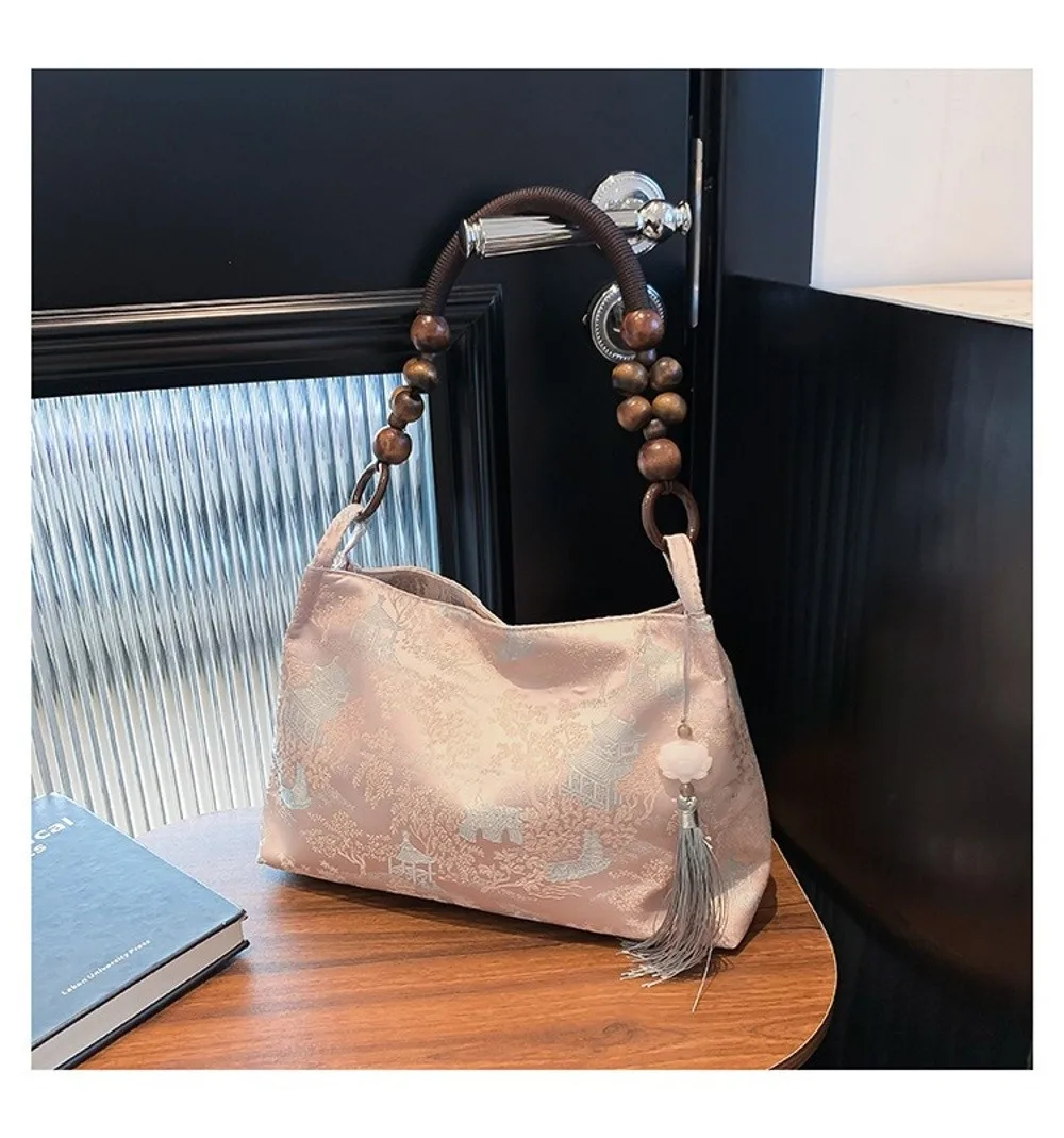 Bestickte Umhängetasche ​ Hasp Nähgarn Handwerk ​ ​ Ethnische Musterstickerei ​ ​ Handtasche im Nationalstil ​ Handtaschen mit Obergriff – Detail 11