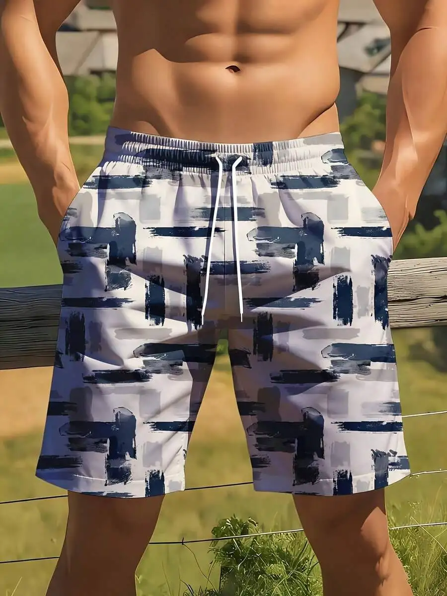 

Mens Abstract Print Swim Shorts For Beach Summer Vacation