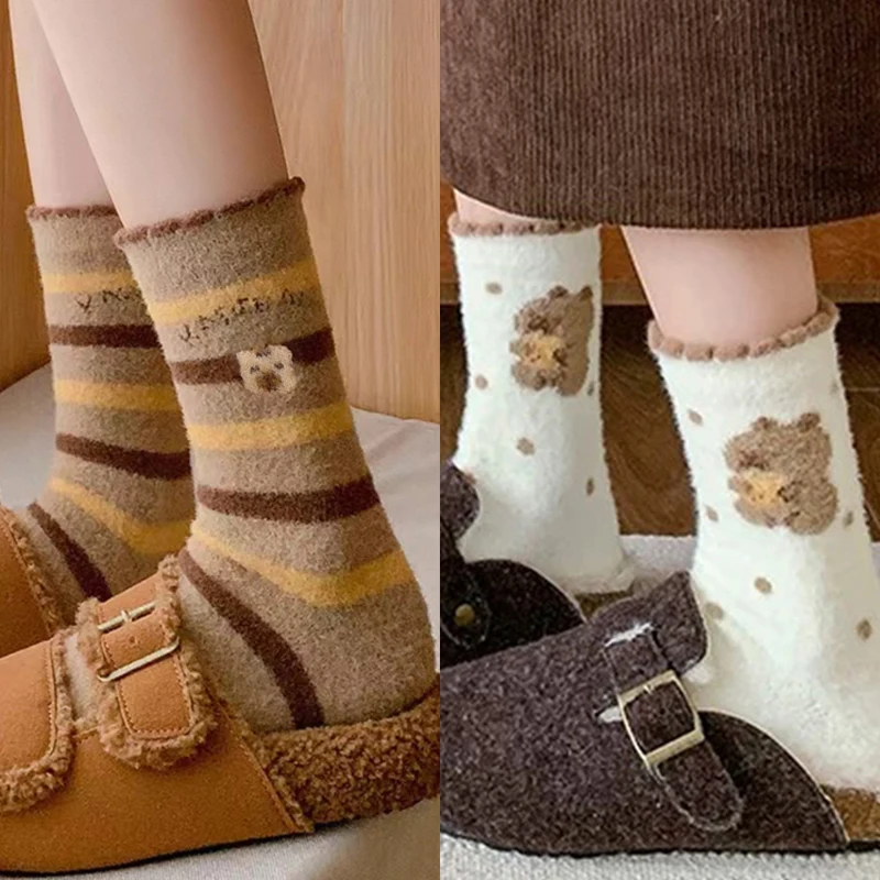 

Австралийские флисовые носки с принтом капибары, осенне-зимние теплые термоноски до середины икры для женщин и мужчин, модные пушистые утолщенные чулочно-носочные изделия