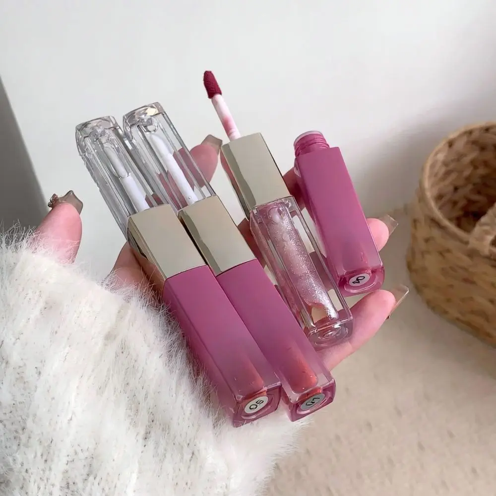For Kobeleen Double Sided Lip Tint Mirror Watery Gloss And Velvet Matte Lipstick High Pigment Long Wear Waterproof Makeup