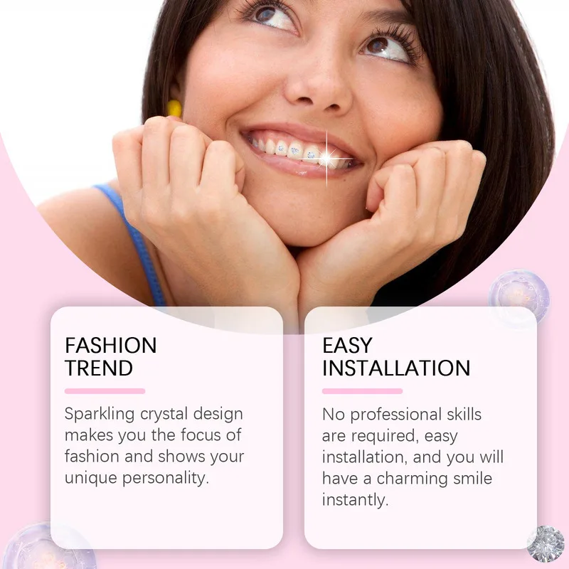 Eelhope Crystal Tooth Gems Teeth Whitening Stickers Enhance Smile Brightness Long  Lasting Easy To Use For All Tooth Types