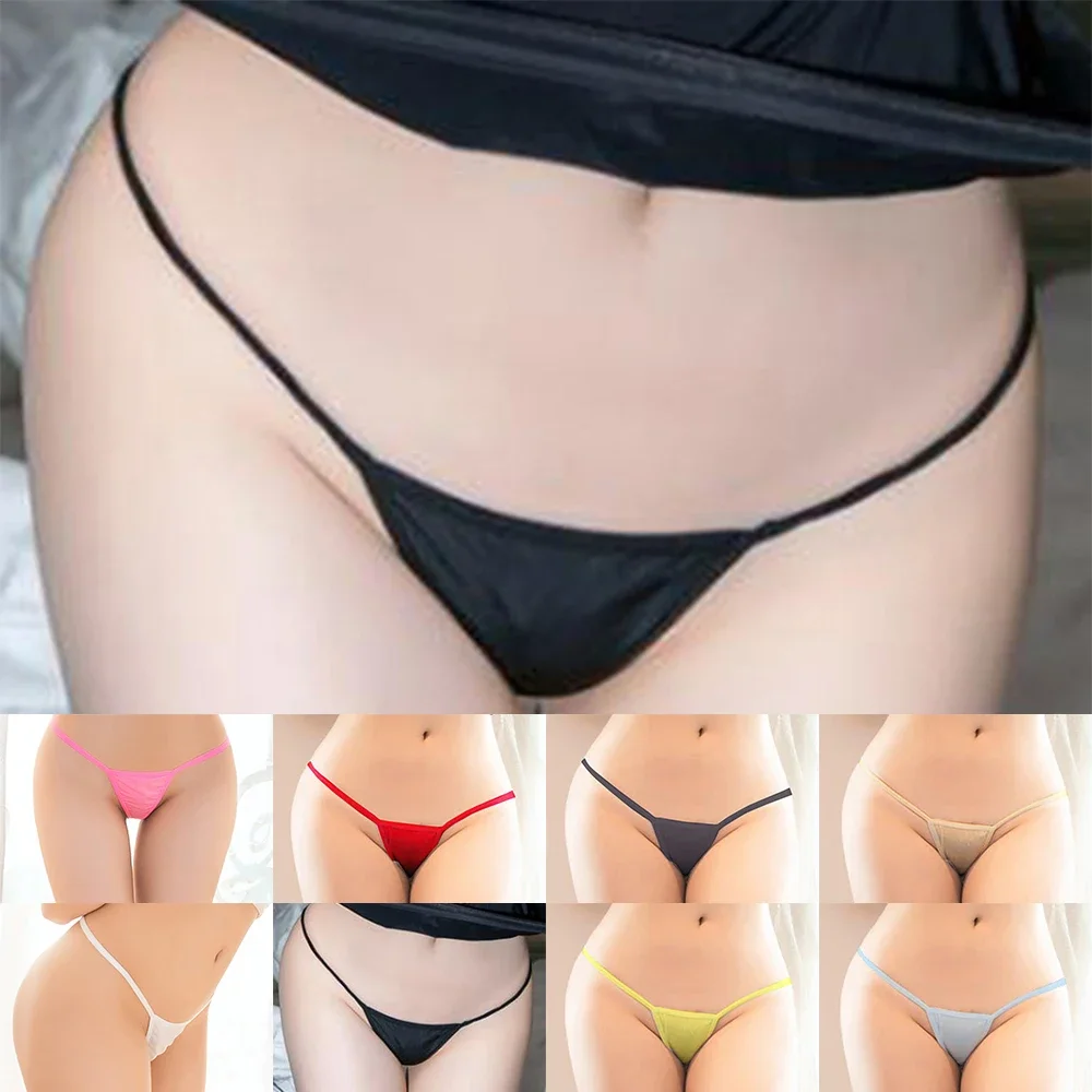 Women\'s Underwear Sexy Low-waist String Femme Oil Shiny V-String Briefs Fashion Summer New Panties Thongs Lingerie Underpants