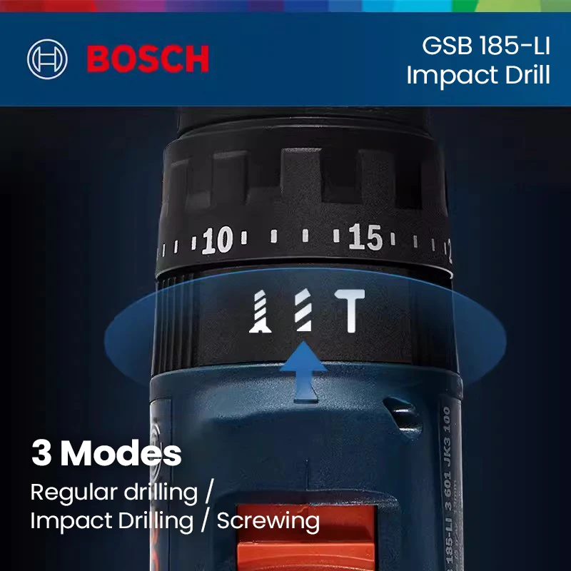 Imagem -04 - Broca de Impacto sem Escova Bosch Gsb185li Professional Broca de Chave de Fenda Elétrica 18v Li-ion Cordless Velocidade Variável Broca Elétrica