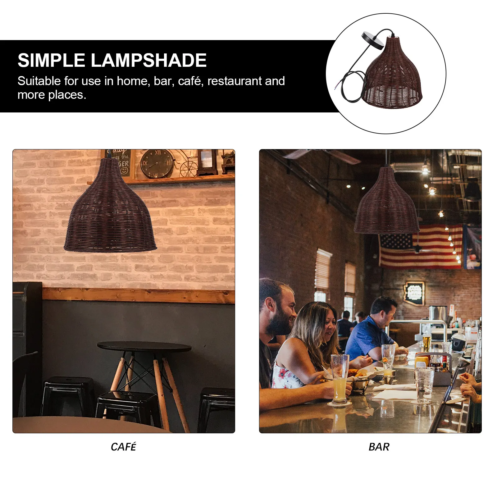 

Ceiling Lamp Shade Rattan Weaving Lamp Cover Sturdy Lightweight Easy Install Decorative Lampchimney for Living Room Bedroom