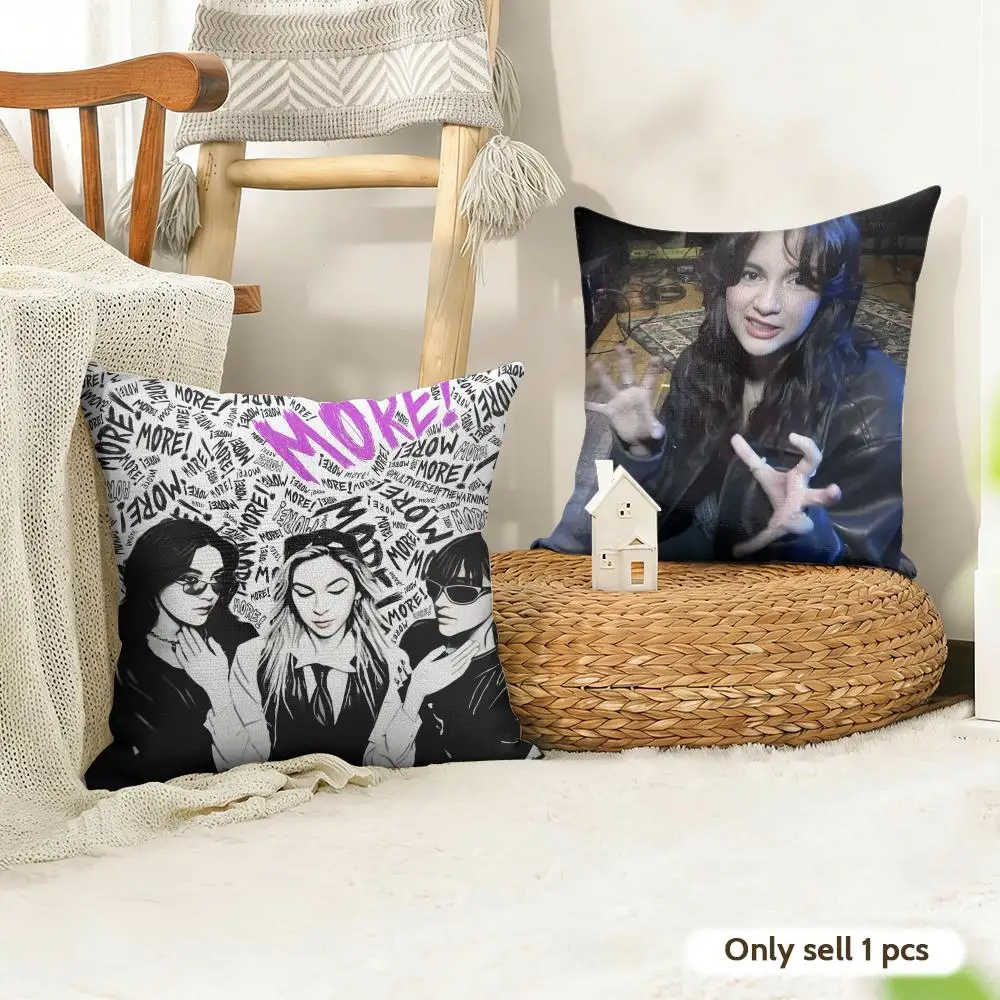 The W-warning Cushion Cover Natural Linen Pillow Cover Double-Sided Print Cushion Cover for Sofa Home Decor