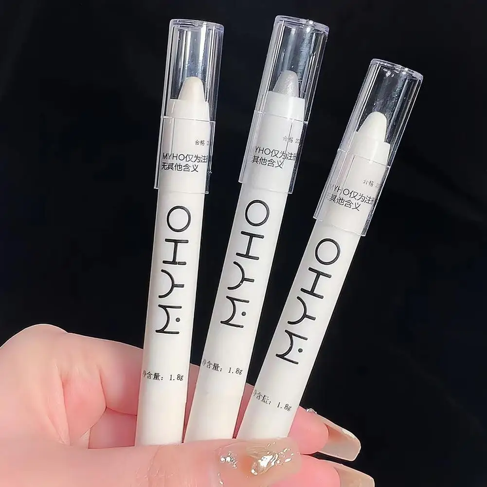 قلم تمييز لامع مقاوم للماء بيرليسسينت ماتي أبيض فضي الماس سطع الكذب دودة القز عينيه عصا ماكياج الوجه #5