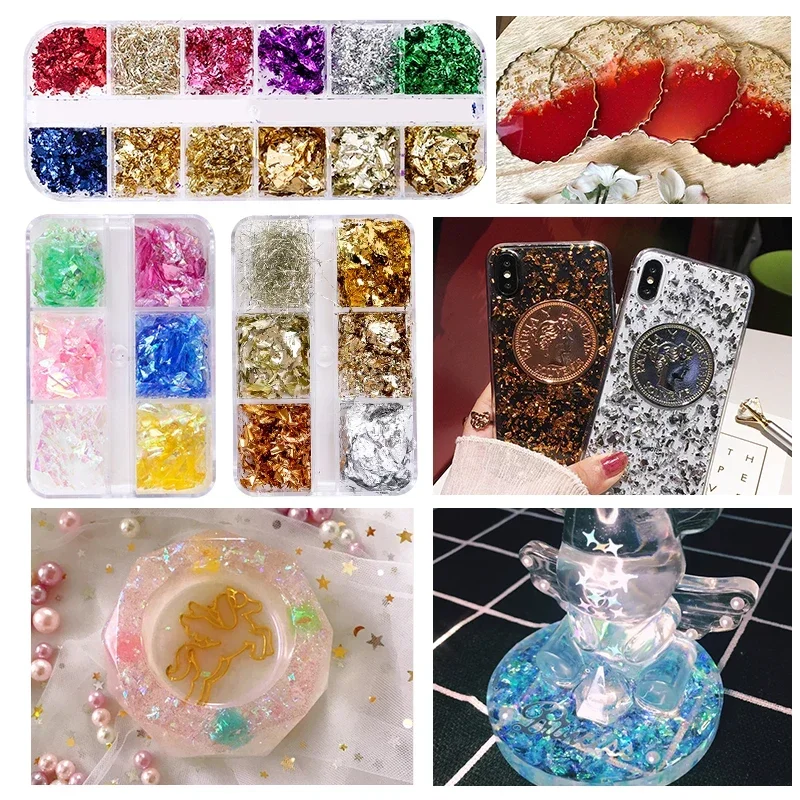 Sequins Resin Accessories Polymer Clay Flakes Filler Epoxy Resin Glitter Powder Nail Filling Material For Jewelry Making DIY