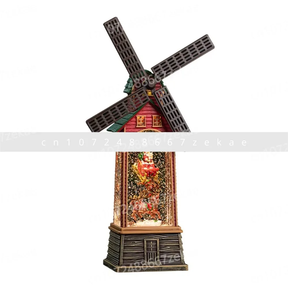 

Christmas windmill new desktop decoration gifts music box ornaments crystal ball snow holiday retro