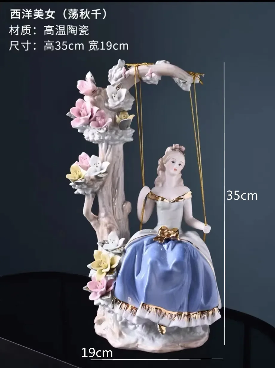 Ceramic Ornament Crafts Home Accessories Desktop Decorations Statuette Sculpture Display Knickknacks Statue Figurines Gift view 3