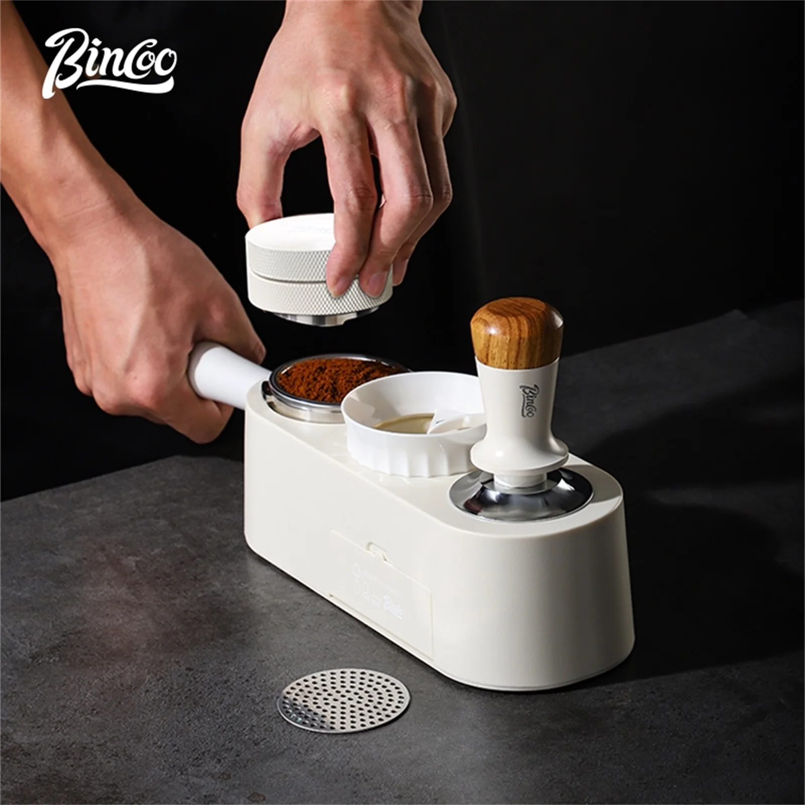 Bincoo 51/58mm Coffee Tamper Constant Pressure Espresso Powder Tamper with Calibrated Spring Loaded Coffee Leveler Barista Tools