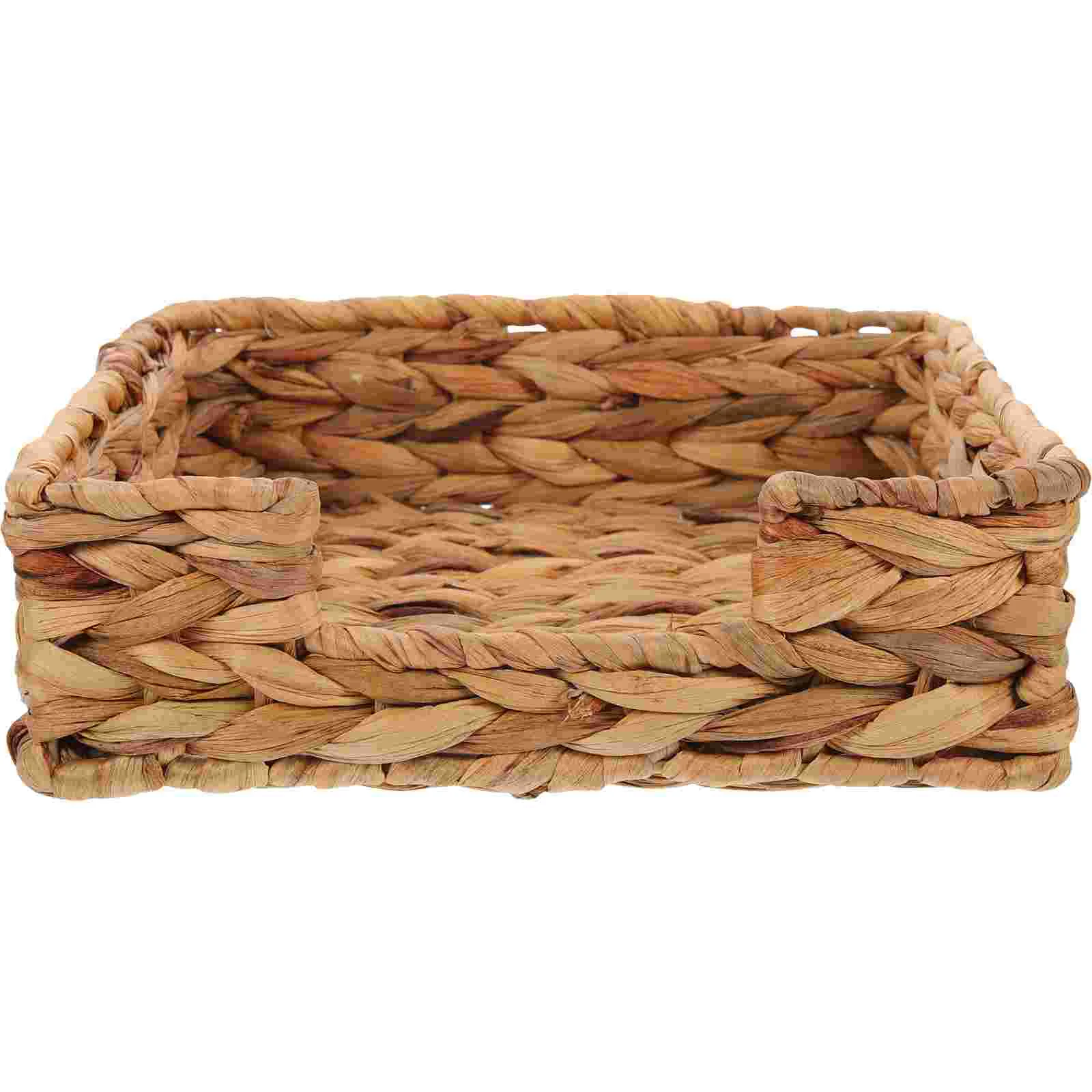 

Straw Tissue Box Square Storage Basket Car Container Napkin Holder Boxes Bag Paper Towel Iron Decor