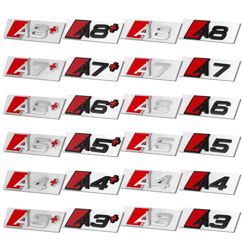 3D Auto-Styling Heckklappen-Emblem Aufkleber Abzeichen Buchstaben Dekoration Aufkleber für Audi A3 A4 A5 A6 A7 A8 Logo Auto-Zubehör