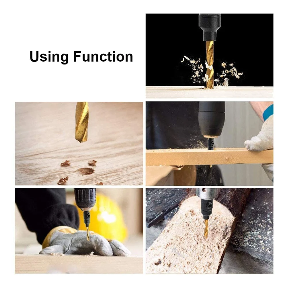 HOT 5PCS Shank Countersink Drill Bits Set Screw Carpentry Chamfer Hole Opener Woodworking Drill Punch Tools B 【SPECIAL OFFER】