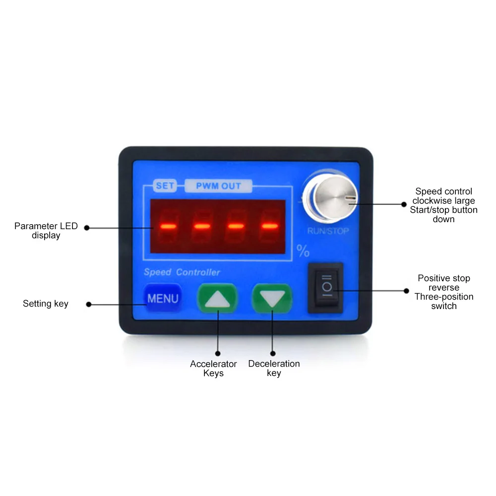 Controlador de velocidad del Motor PWM, DC6-55V, 20A, 30A, funciones de avance y retroceso, regulador ajustable, generador, regulador de Motor