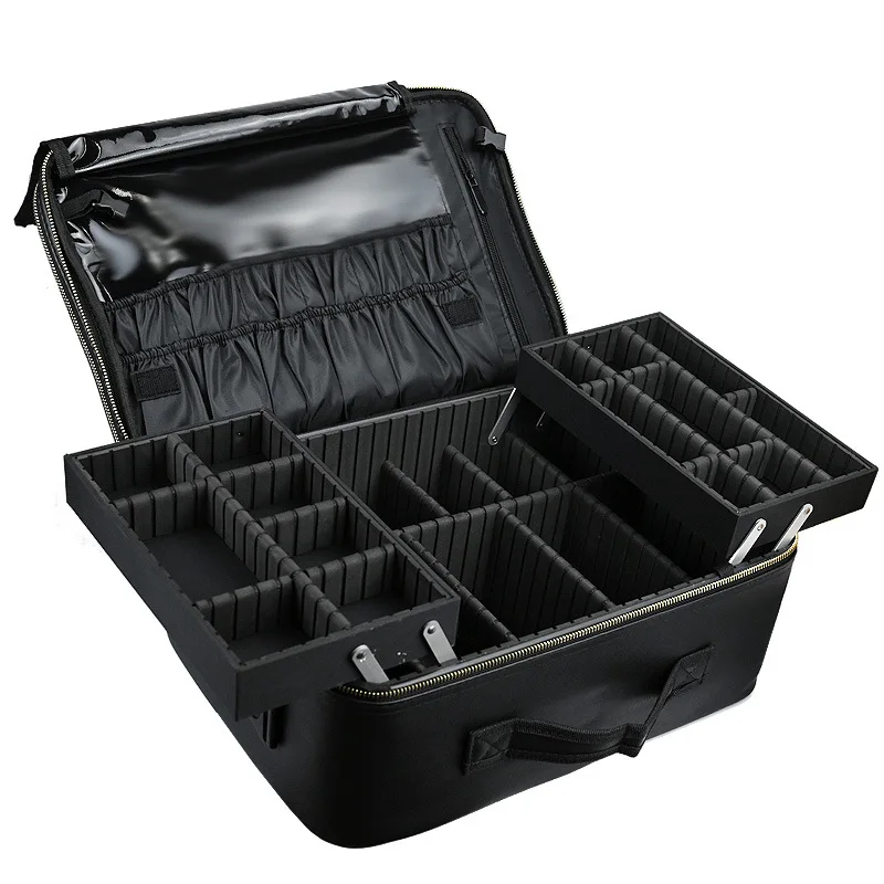 Portable Travel Professional Makeup Bag Cosmetic Case Storage Handle Organizer Artist Travel Train Storage Bag