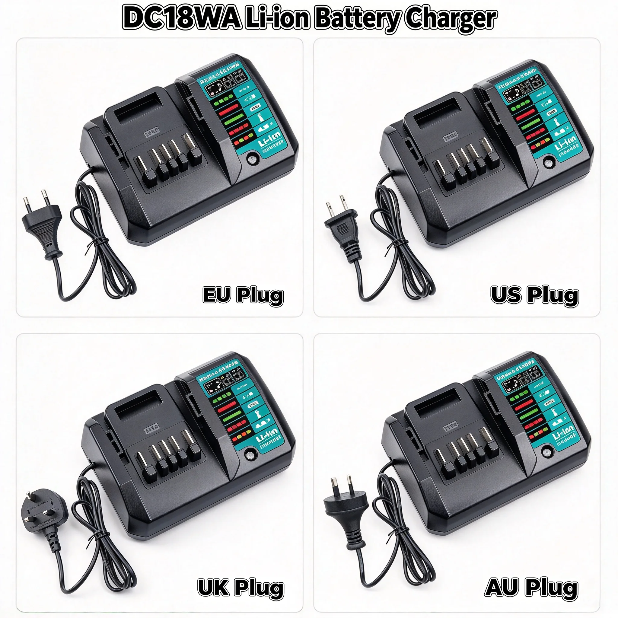 DC18WA Li-ion Battery Charger 110Vac-240Vac For Makita 14.4V 18V BL1415G BL1413G BL1815G BL1820G BL1811G BL1813G Lithium Battery