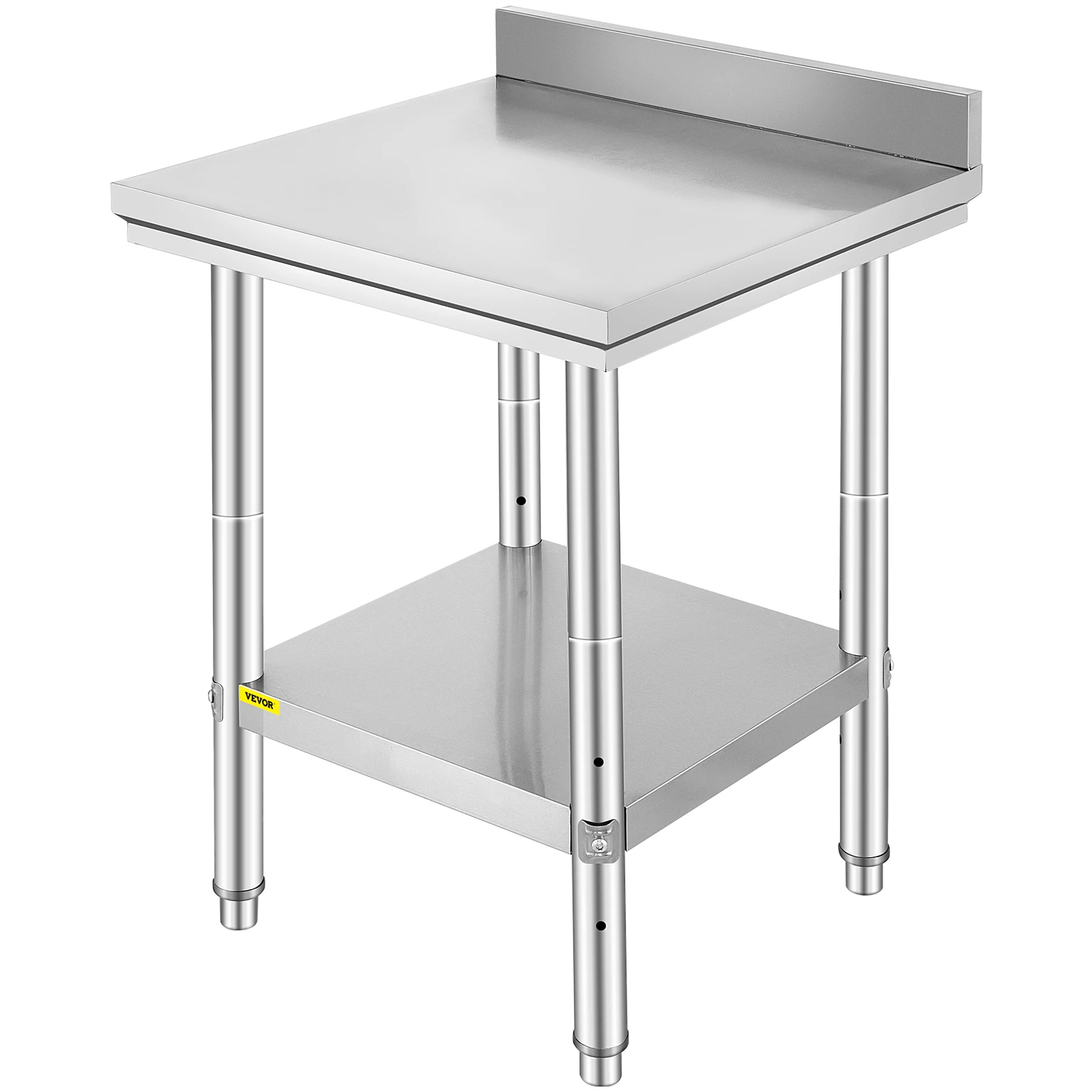 VEVOR Kitchen Work Bench Commercial Catering Table Worktable with Undershelf Stainless Steel 330LBS 286LBS for Restaurant Garage