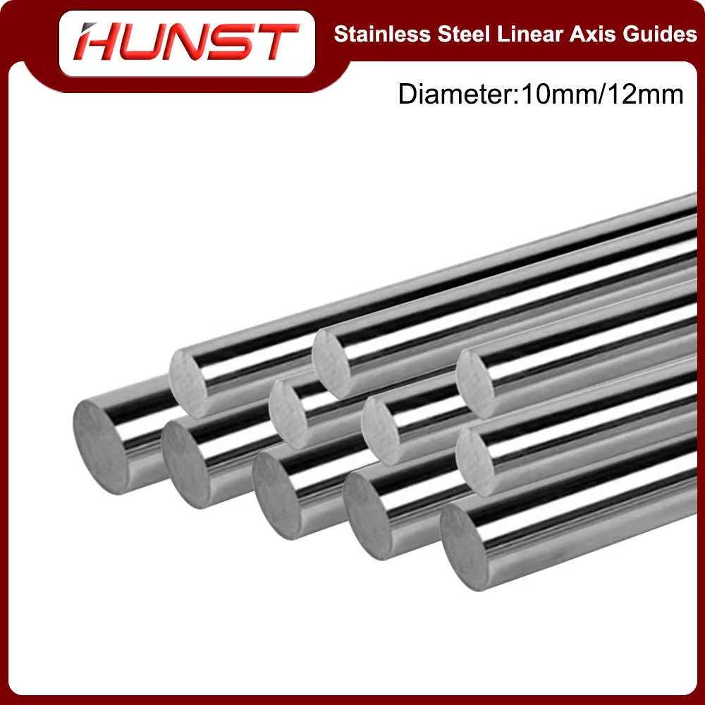 HUNST Stainless Steel Linear Rod Diameter 10mm/12mm Machine Tool Linear Axis Guide Optical Axis Guide Rail Slide Rail