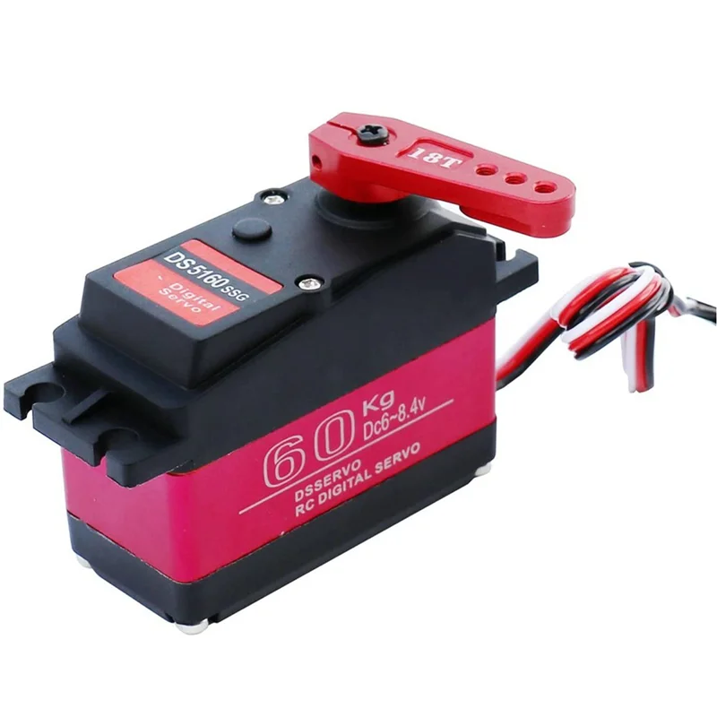 AS96-3X Alto Torque Impermeável 60Kg 180 °   Servo digital de engrenagem de metal DS5160 para carro robô RC 1/6 Axial SCX6 1/5 Redcat HPI Baja