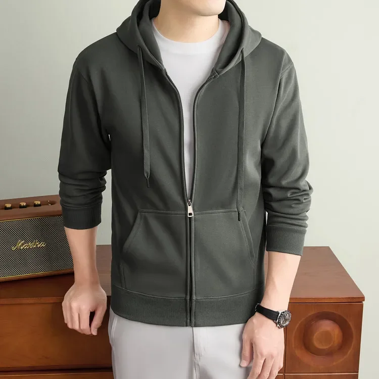 Herren-Kapuzenjacke mit Reißverschluss – Premium-Baumwollmischung, Weich & Langlebig, Unisex Übergrößen-Hoodie für Outdoor und Wandern – Detail 14