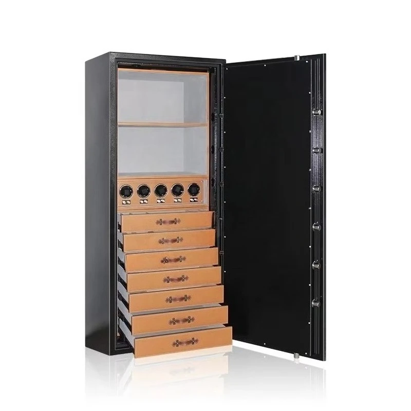 【Fashionable】Large  Wardrobe Hidden Smart Fingerprint  Safe Automatic Watch Winder Box Theft Jewelry Drawer Safe