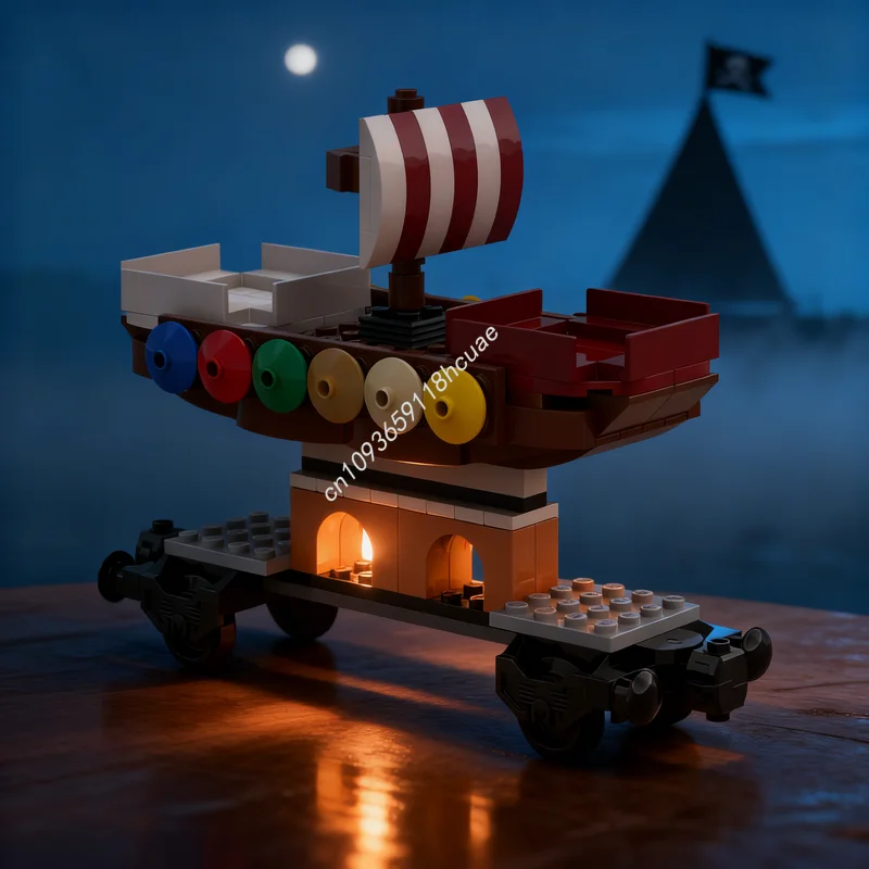 

156pcs MOC Drunk Viking Ship Vikings Model Building Blocks Construction Christmas Gifts Creative Toys Assemble Idea Education