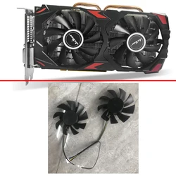 Ventilateur de refroidissement pour carte vidéo JIESHUO RX580, 2 pièces, 4 broches, 83MM, 8 go, GPU