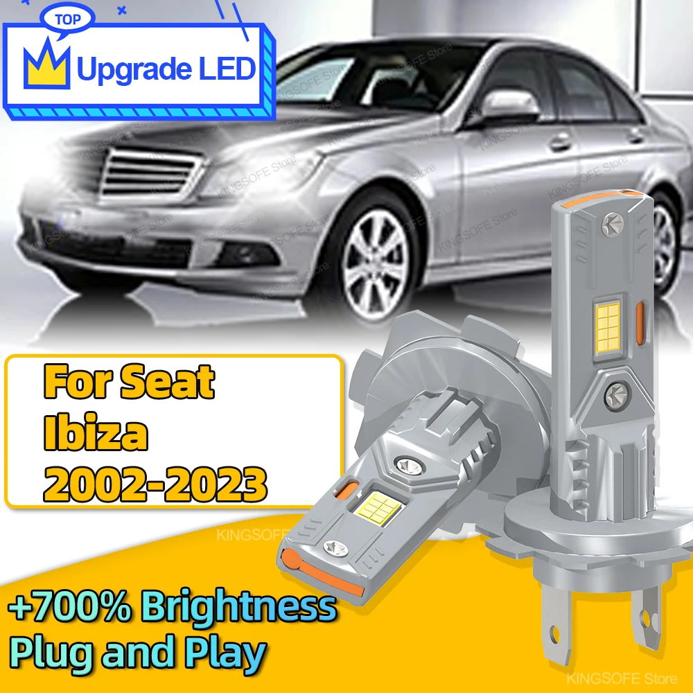 

2x 6000K супер яркий белый свет H7 лампа для фар 30000LM светодиодный автомобильный светильник обновление CHip для Seat Ibiza 2002-2023 Plug and Play