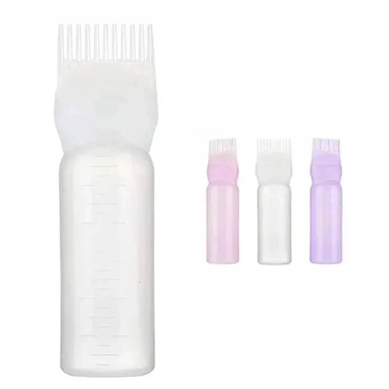 1/2/3Pcs 120ml Multicolor Plastic Hair Dye Refillable Bottle Applicator Comb Dispensing Coloring Hairdressing Styling Tool