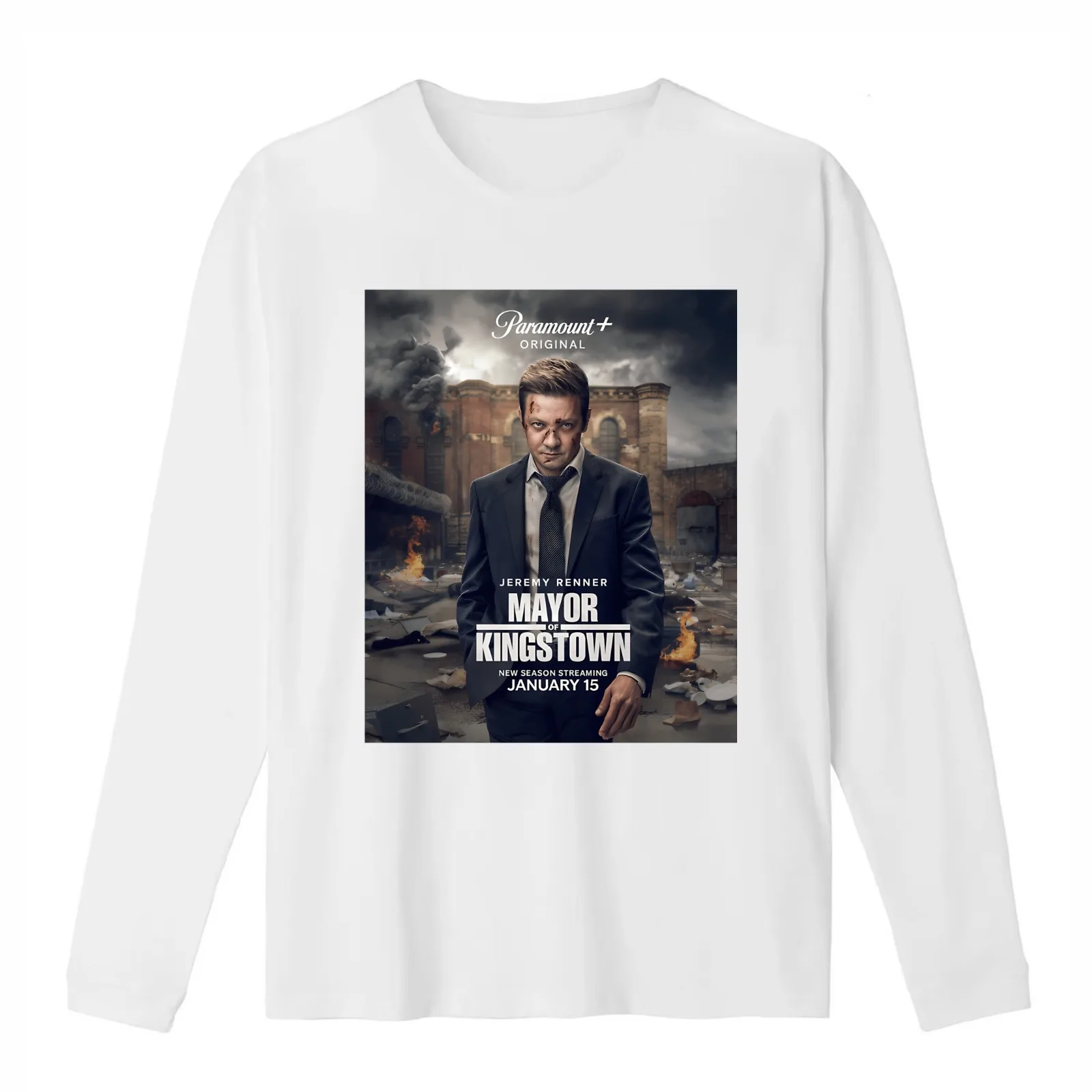 mayor of kingstown T-Shirt Summer Casual Cotton Tee Oversized Streetwear Tops Vintage Graphic Print Loose Fit Short Sleeve