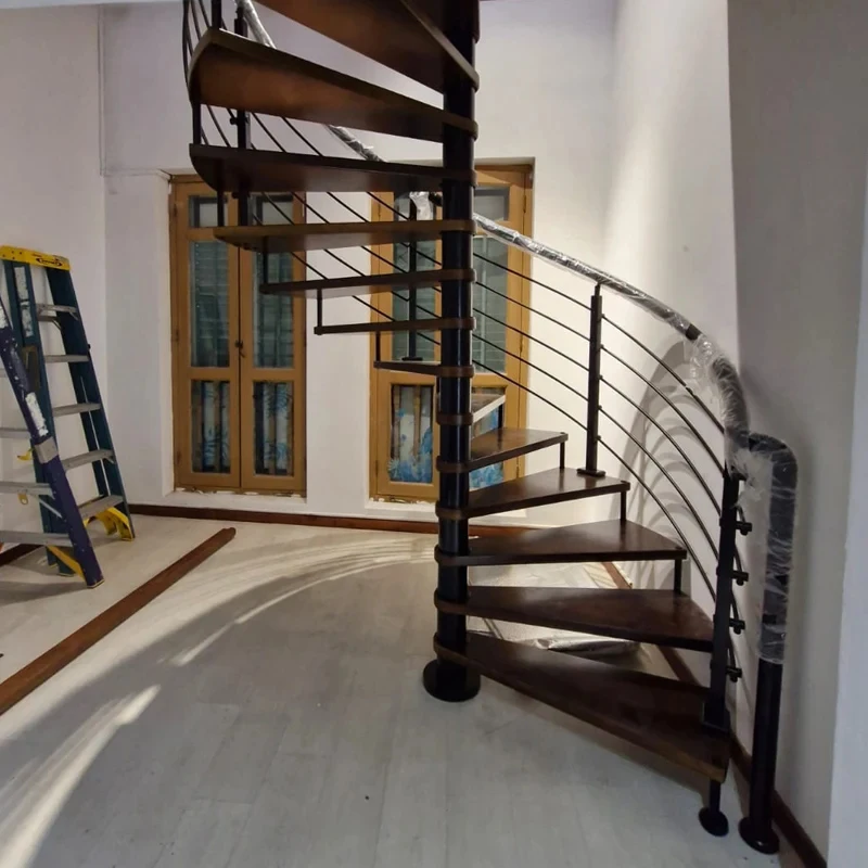 custom.Modern Steel Stairs Recommended Assembled Metal Powder-Coated Outdoor Stairs 1 Year Warranty