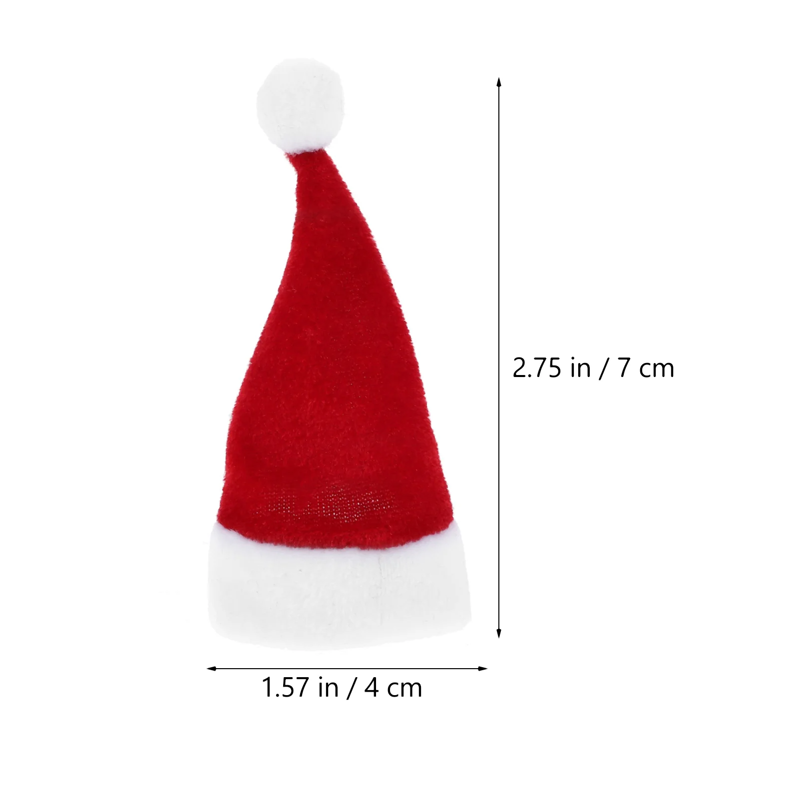 10 Pcs Mini Santa Hat Christmas Bottle Lollipop Decoration Supplies Kettle for Baby Cutlery Velvet Cloth Xmas Supply Cap