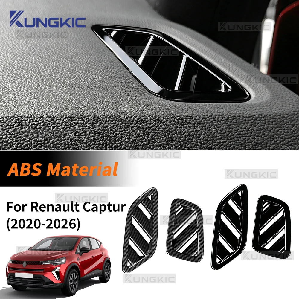 Dashboard Air Vent Frame Trim Carbon Fiber Texture For Renault Captur 2020-2026 Left Right Side Outlet Cover LHD Car Accessories 3