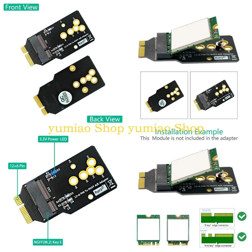 587b-wifi6-モジュールから-12-6-ピン-アダプタ-ボード-デスクトップ-マザーボード用-ax200-で使用