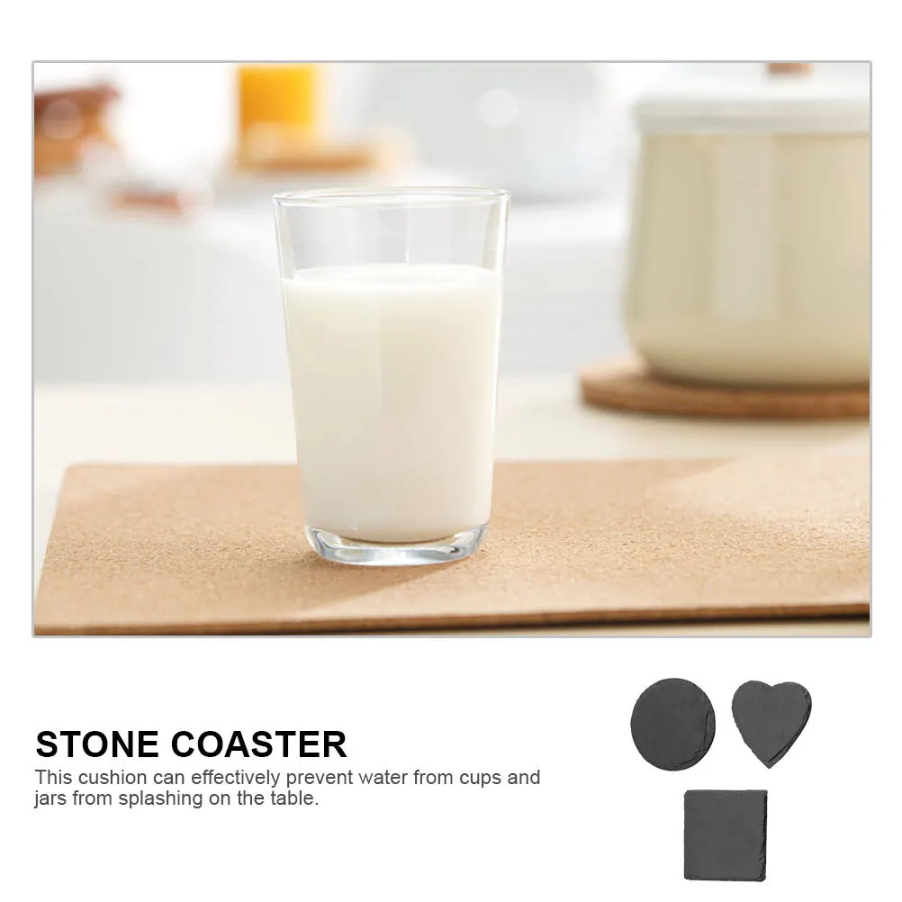 

3Pcs Natural Rocks Coaster Cup Mat Heat Resistant Insulation Pads Classic Home Office Teacup Cushion Stone Coaster