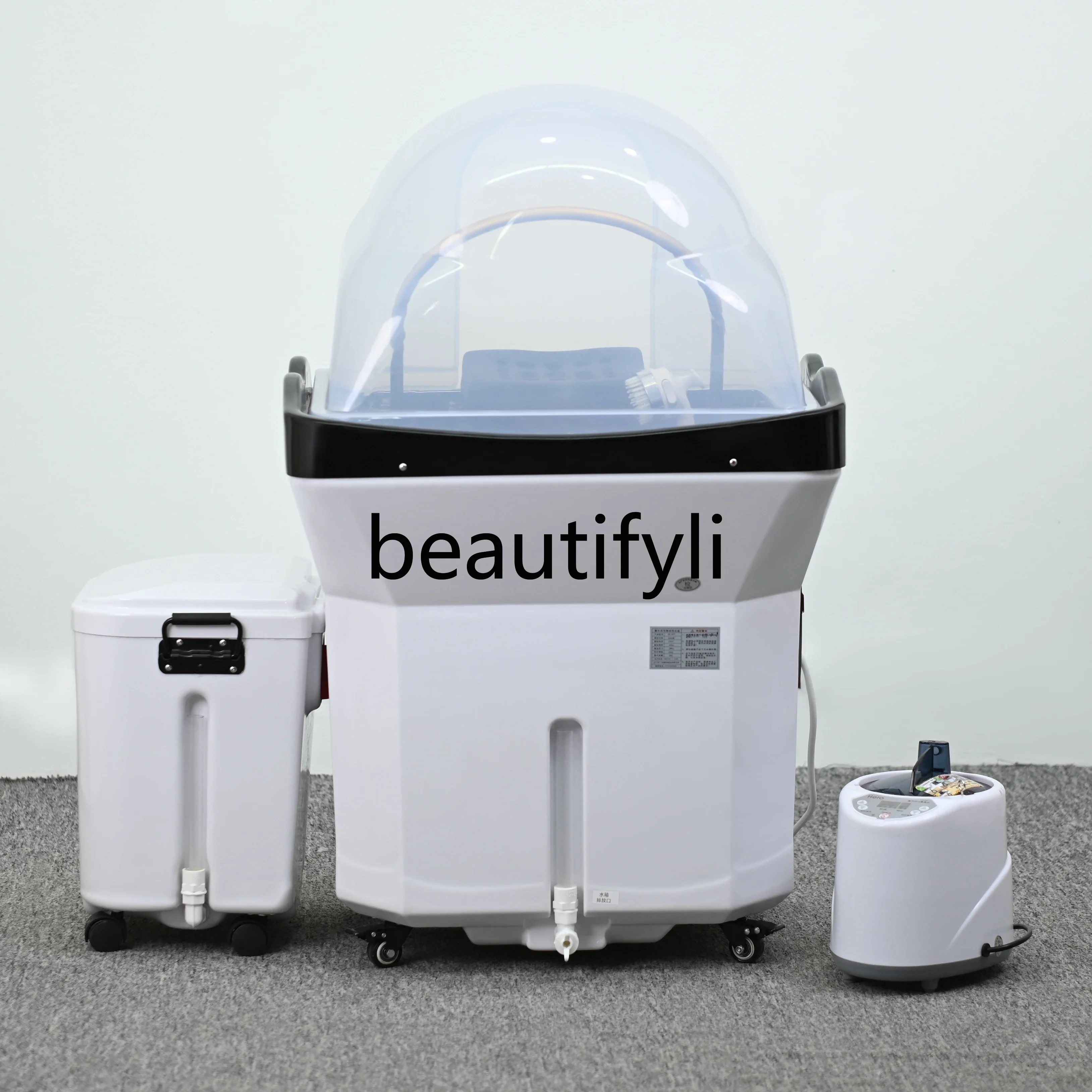 

Hair treatment shampoo bed water circulation fumigation movable hair treatment shampoo basin