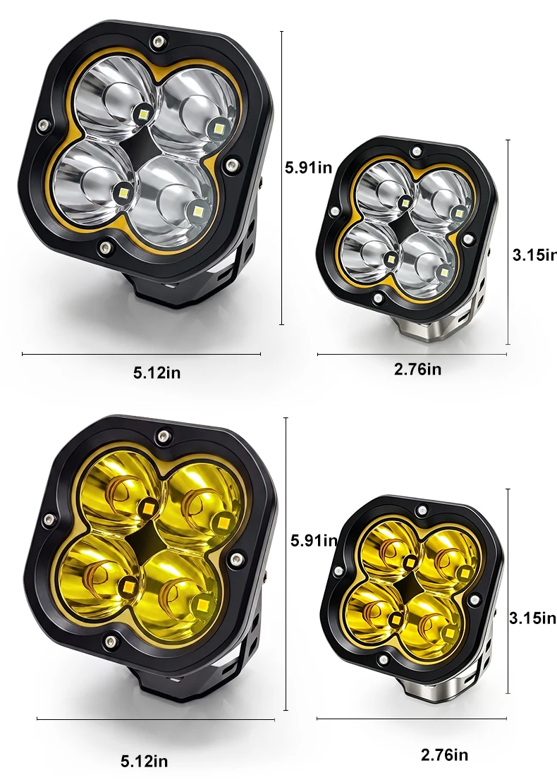 1PCS 5inch White Yellow LED Pod Light Driving Spot Fog Flood 4×4 Work Lights,Off-Road Driving Lamp for Tank 400