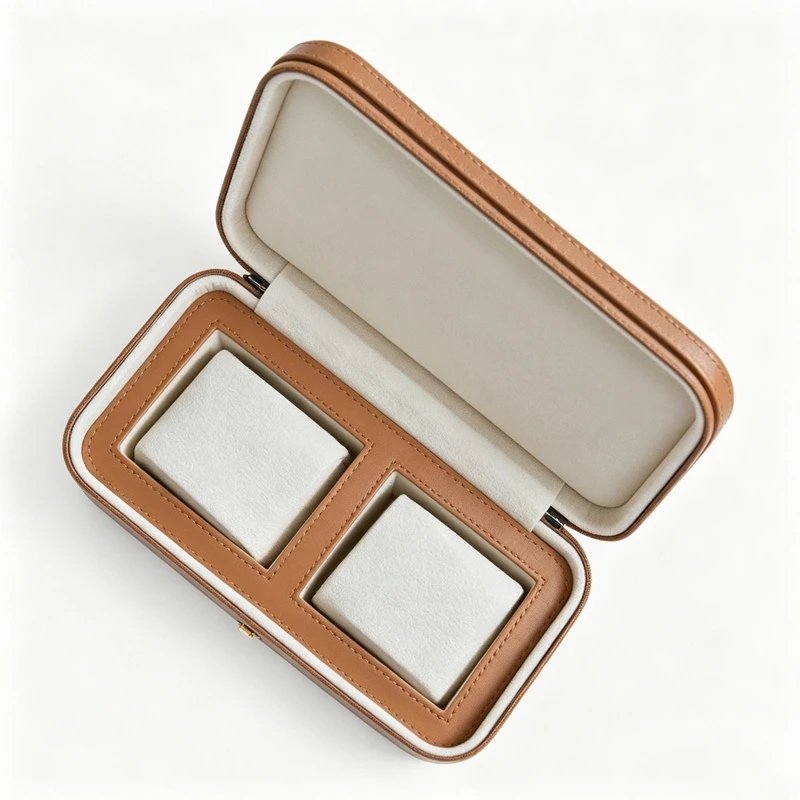 2/4 Slots Leather Watch Box With Zipper Ostrich Skin Watch Case Storage Box Blue Watch Travel Case Luxury Watch Organizer
