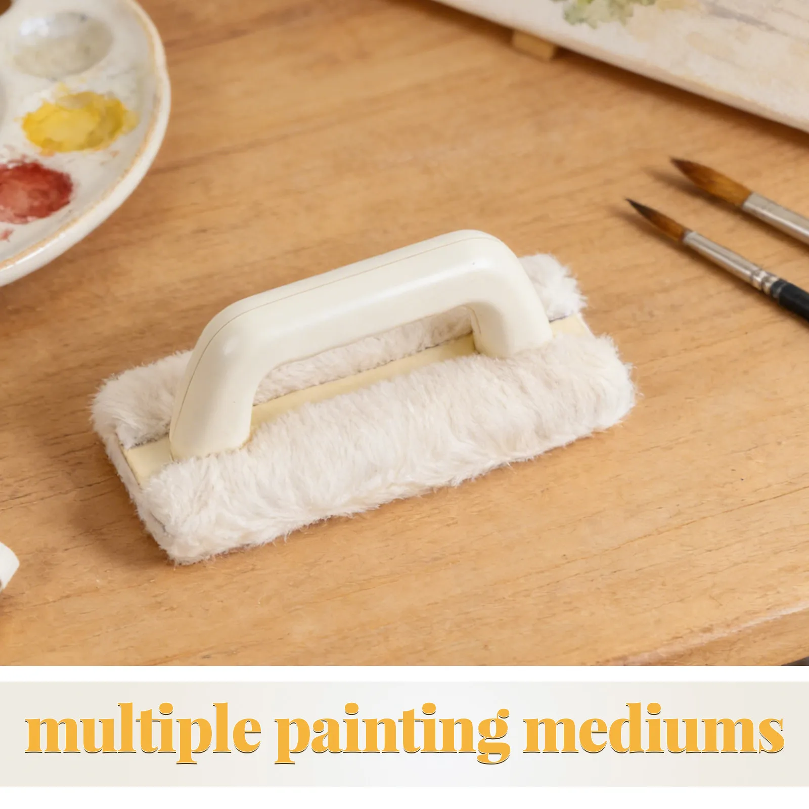 Pure Natural Wool Painting Brush Soft Bristle Rectangle Flat Wide Oil Watercolor Painting Tools for Canvas Art Restoration