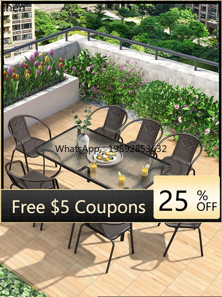 

H1 outdoor chair balcony backrest rattan leisure chair coffee shop plastic single chair