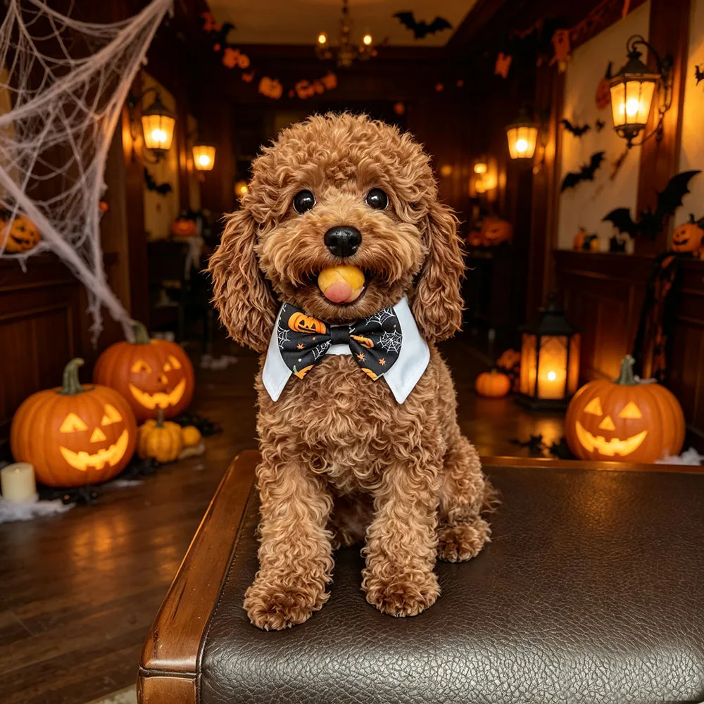 Halloween Cat Dog Bow Collar Adjustable Bowtie Pet Costume Necktie Bow Tie Tuxedo Collar, for Small Dogs, Dog Grooming Accessori view 4