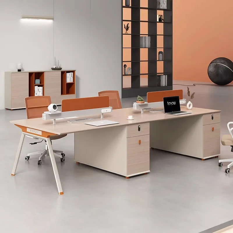 Staff office table and chair combination screen booth work table desk