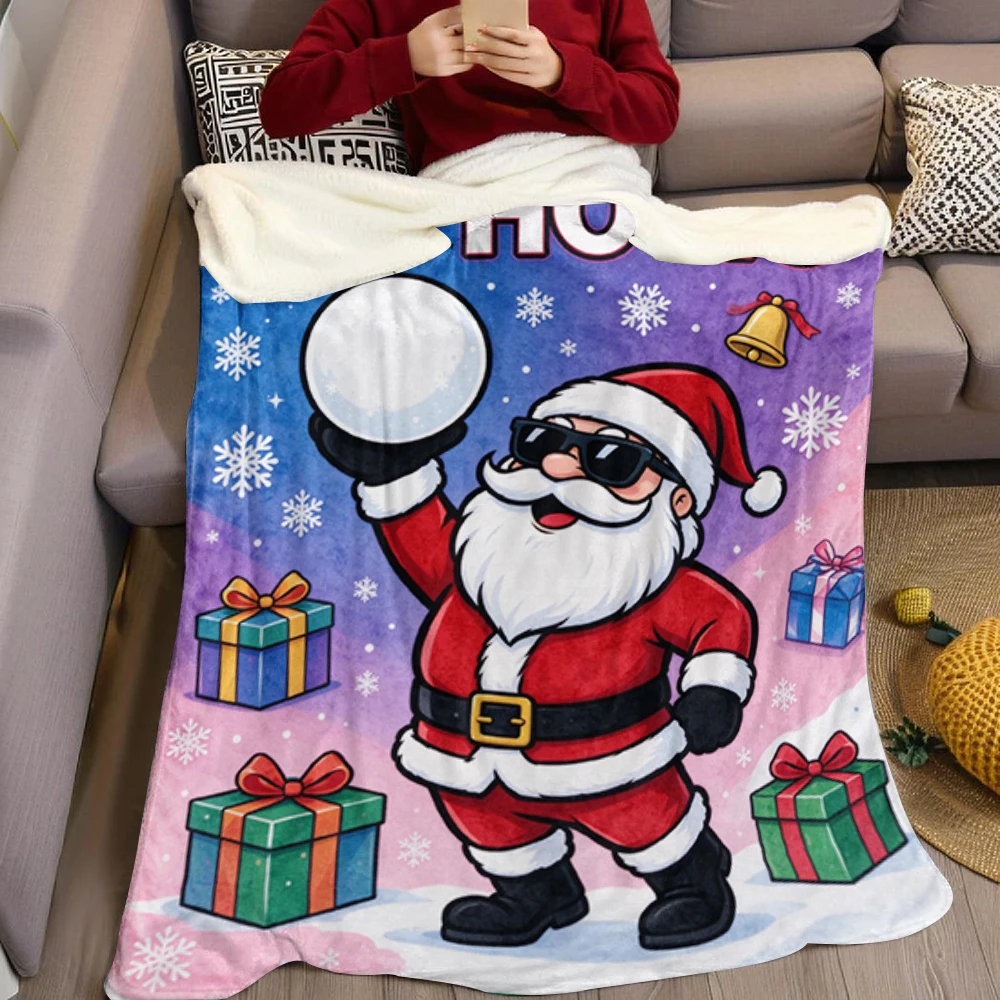Xmas Snowman Green Flannel Blanket Perfect for Sofa Office Bed Travel Sleep Read Relax Camping Four Season Use