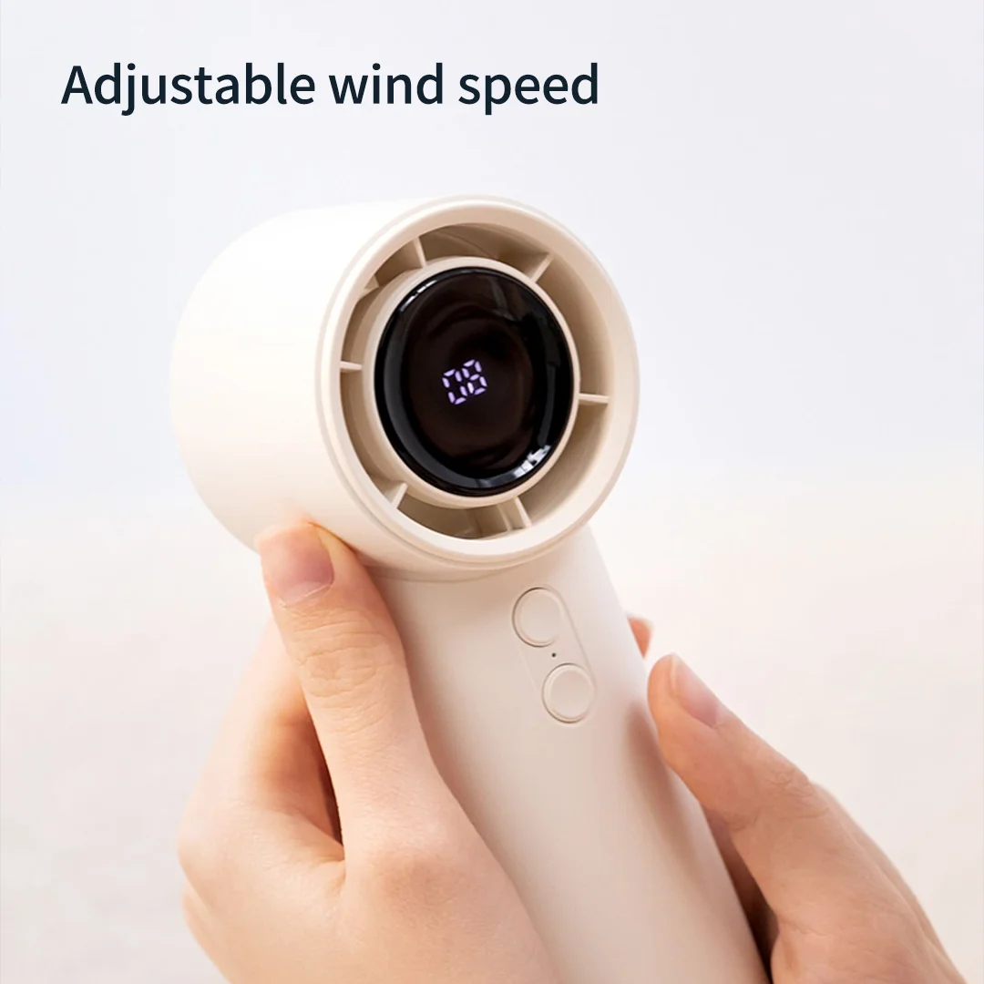مروحة تبريد هواء محمولة باليد ، شاشة رقمية ، 3 سرعات عالية للحياة ، شغال ، سرعة ، مناسبة للمكتب ، للسفر في الهواء الطلق