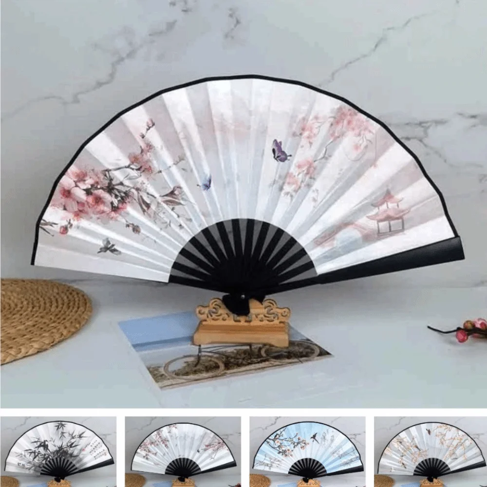 Collapsible Chinese Folding Fan Retractable Cord Lightweight Boomerang Magic Fan Portable Creative Cosplay Rotating Flying Fan